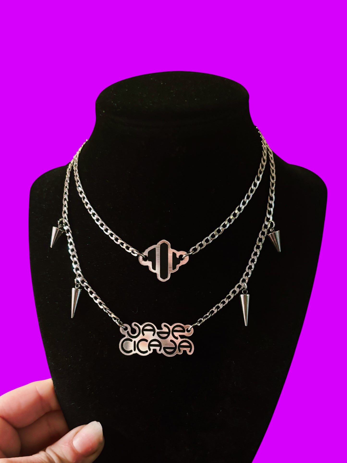 Customizable stainless steel necklace stack