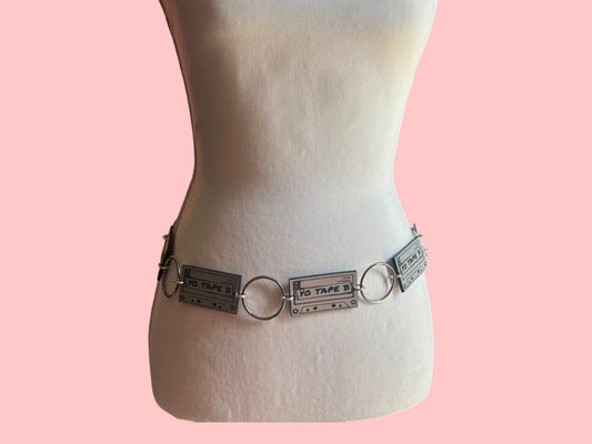 Tape B inspired customizable acrylic metal ring belt