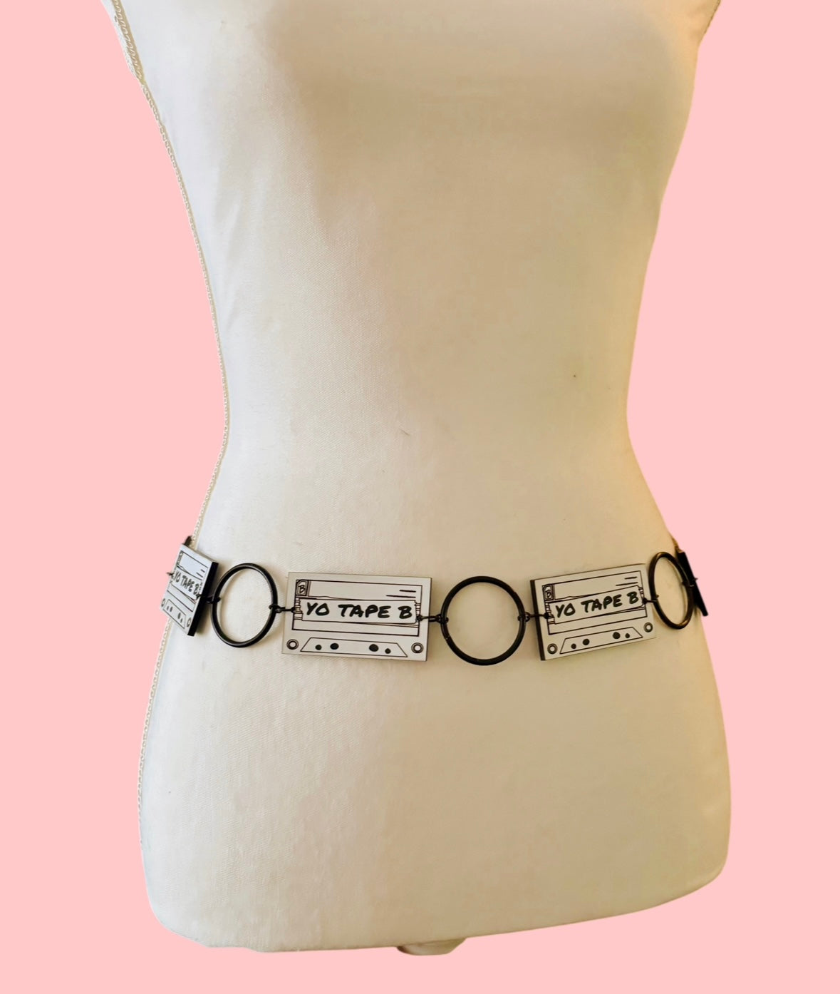Tape b customizable acrylic metal ring belt