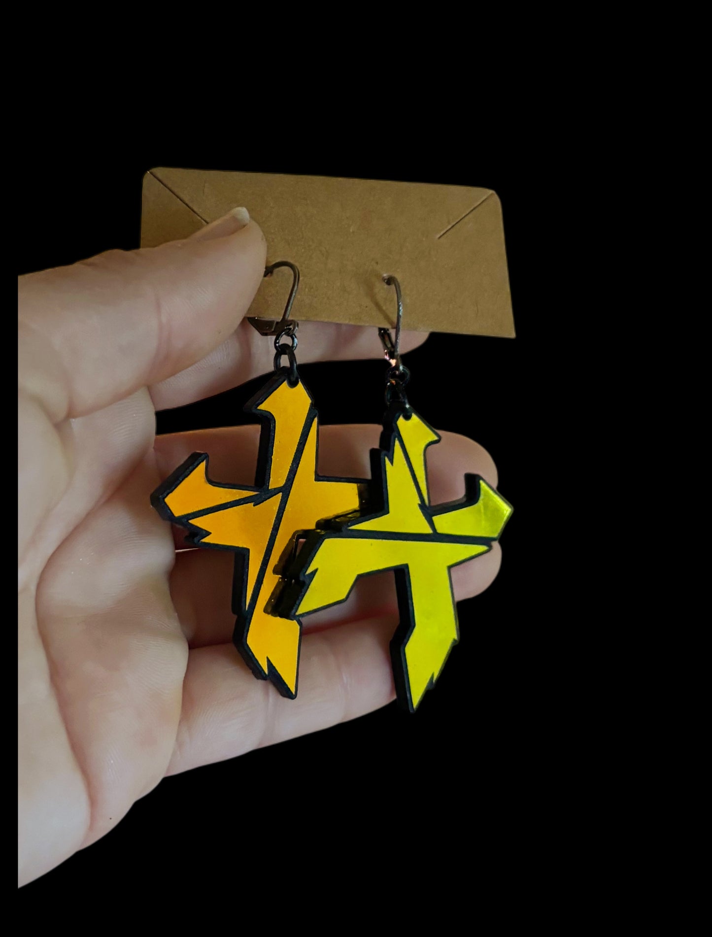 Customizable midnight holographic artist inspired acrylic earrings