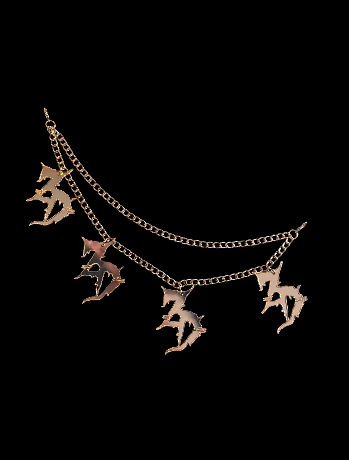 ZD inspired silver or gold mirror stainless steel belt loop chain