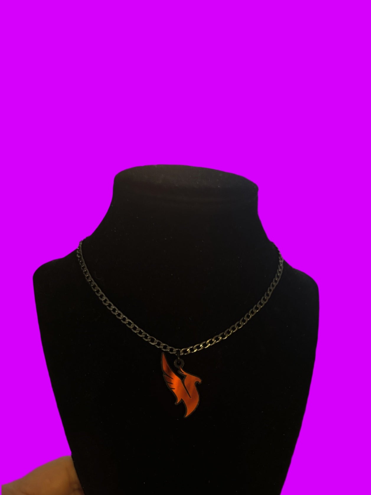 midnight holographic unisex basic stainless steel necklace