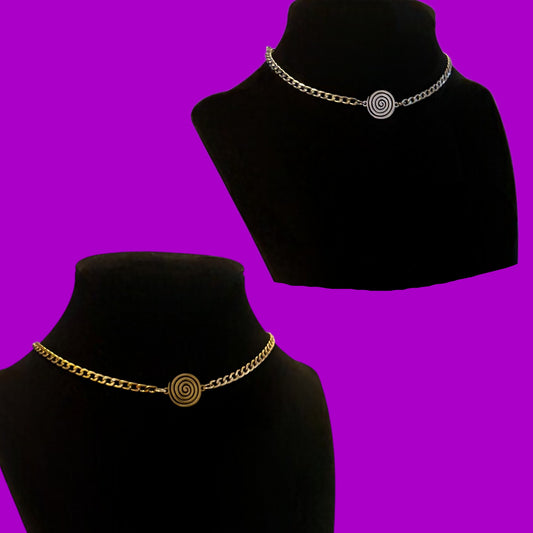 Basic stainless steel swirl layering choker