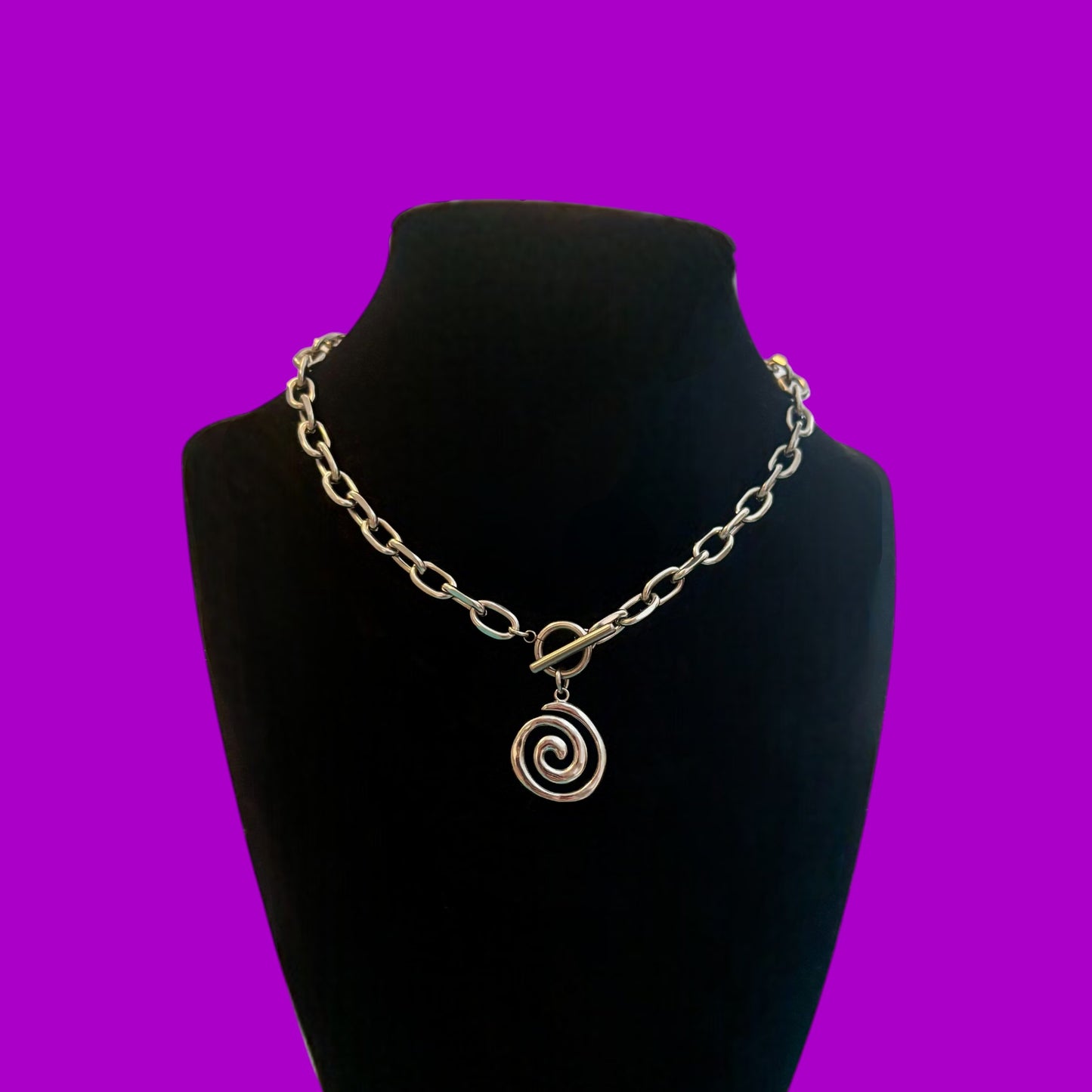 Stainless steel Tiff & Co style swirl necklace