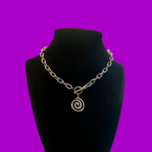 Stainless steel Tiff & Co style swirl necklace