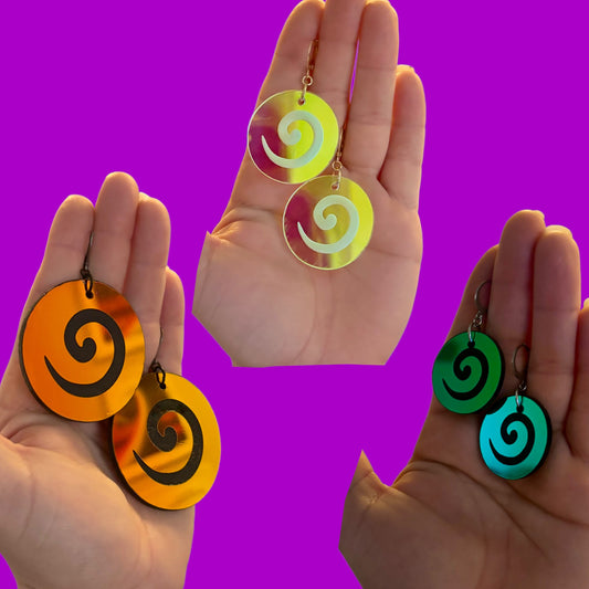 Enter the Portal customizable swirl acrylic earrings