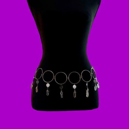 Swirl Crystal stainless steel ring belt