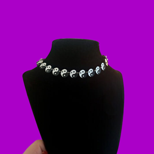 Customizable yin yang acrylic necklace