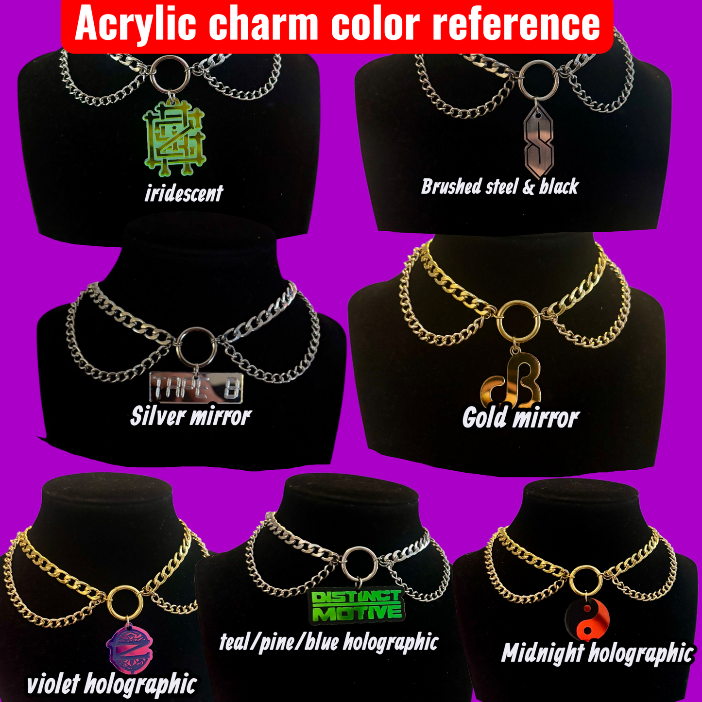 Customizable silver or gold chain stainless steel choker