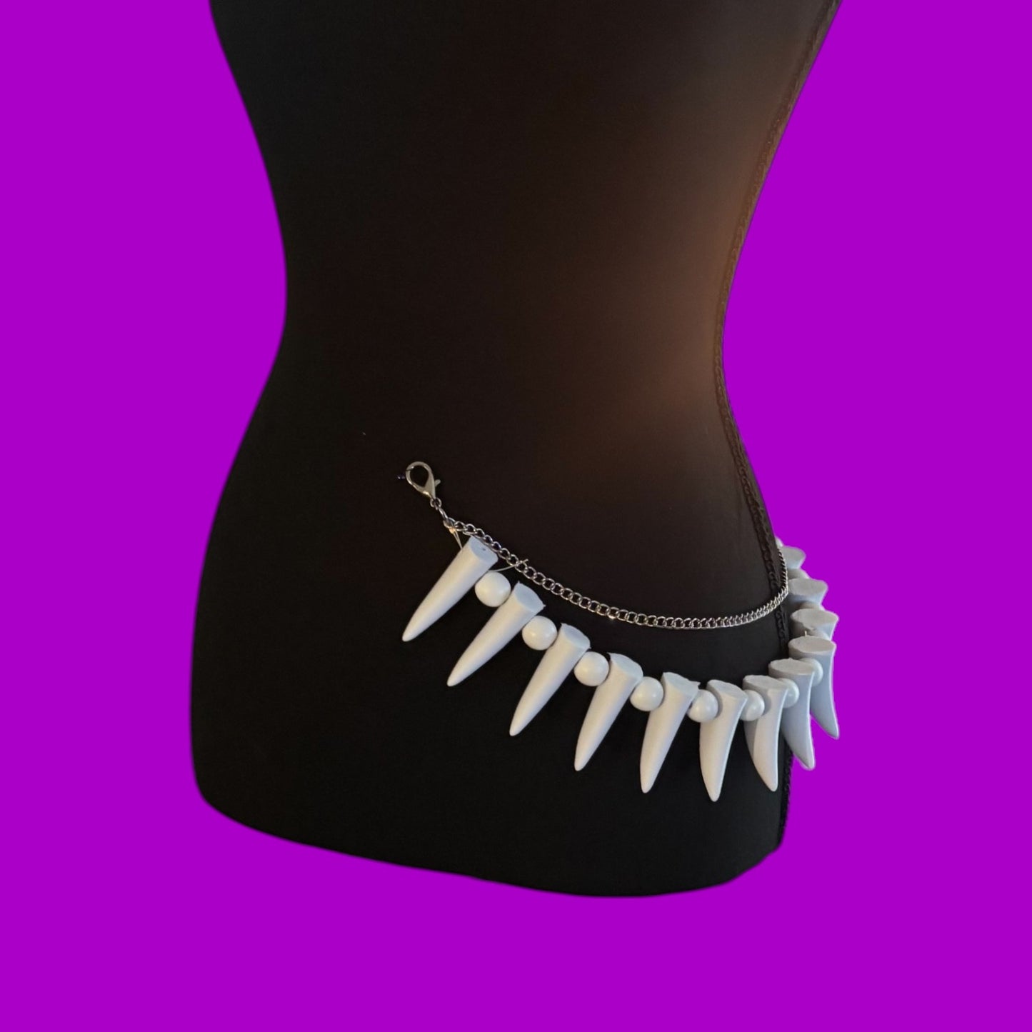 Dino tooth fossil Clip on Chain