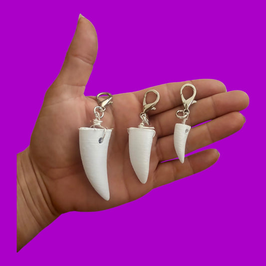Dino tooth 3d printed clip on/hat charms