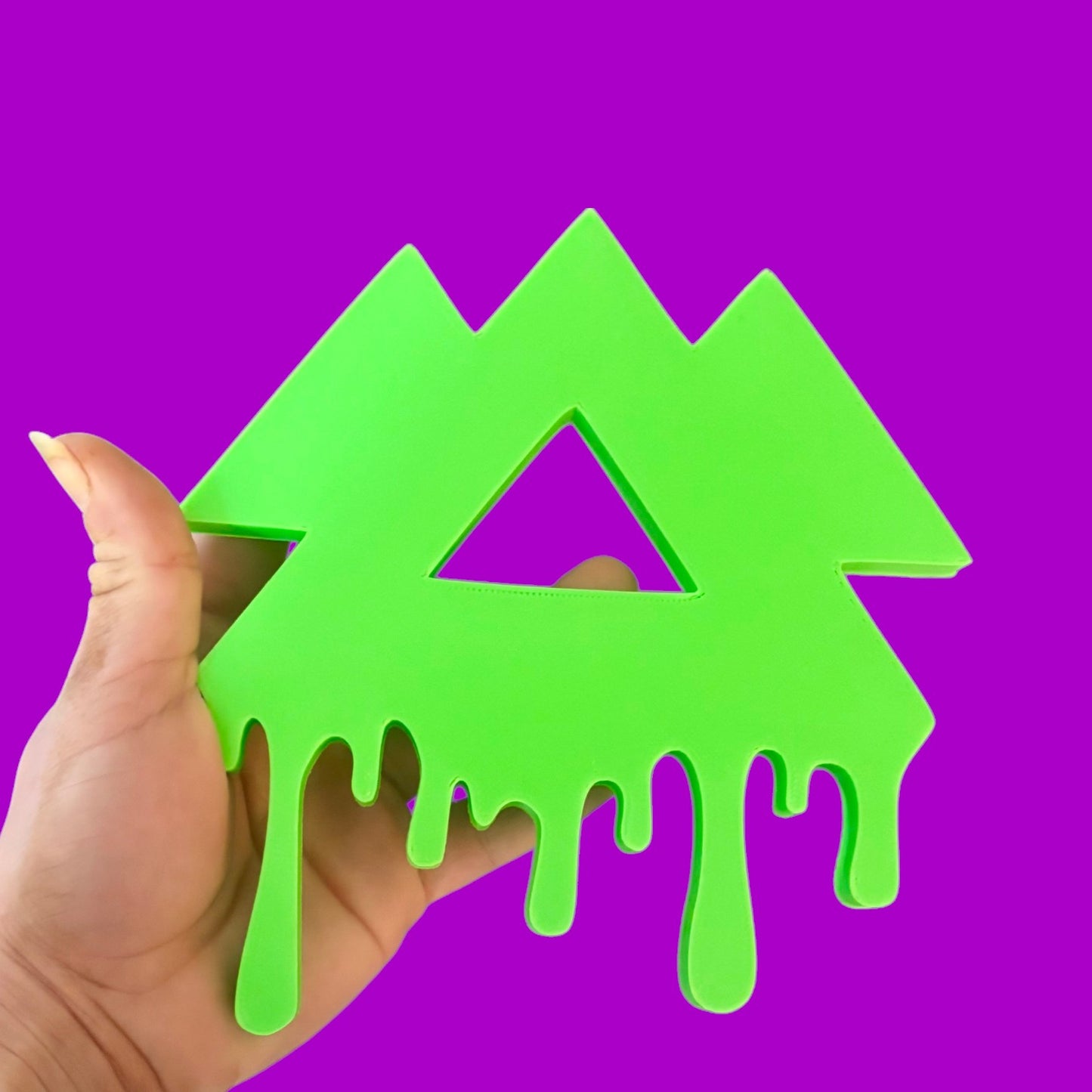 Neon Green Drip 3d printed Wall/ Shelf Piece