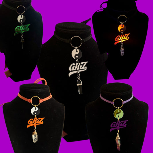 Griz inspired customizable Yin yang Crystal Tie Back Choker