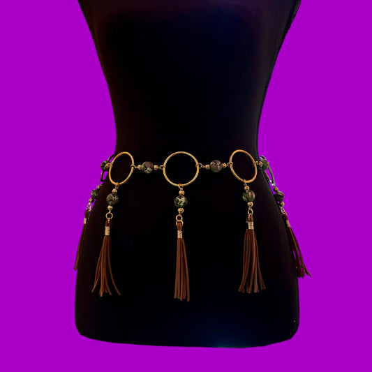 Customizable Camo Beaded Tassel Belt!