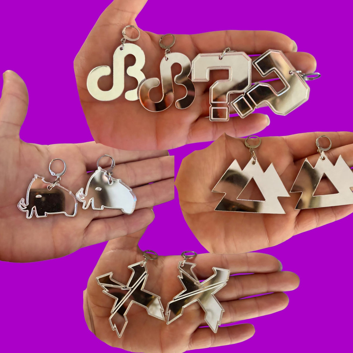 Ready 2 Ship Custom Mirror Acrylic Earrings!