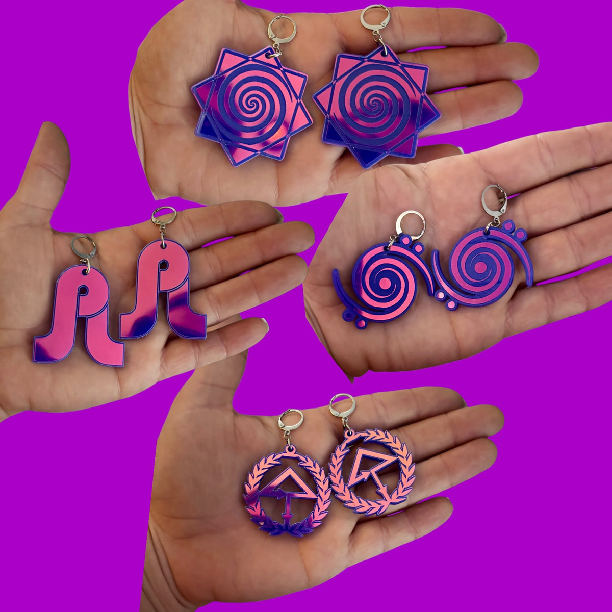 Ready 2 Ship Holographic/Iridescent Acrylic Earrings