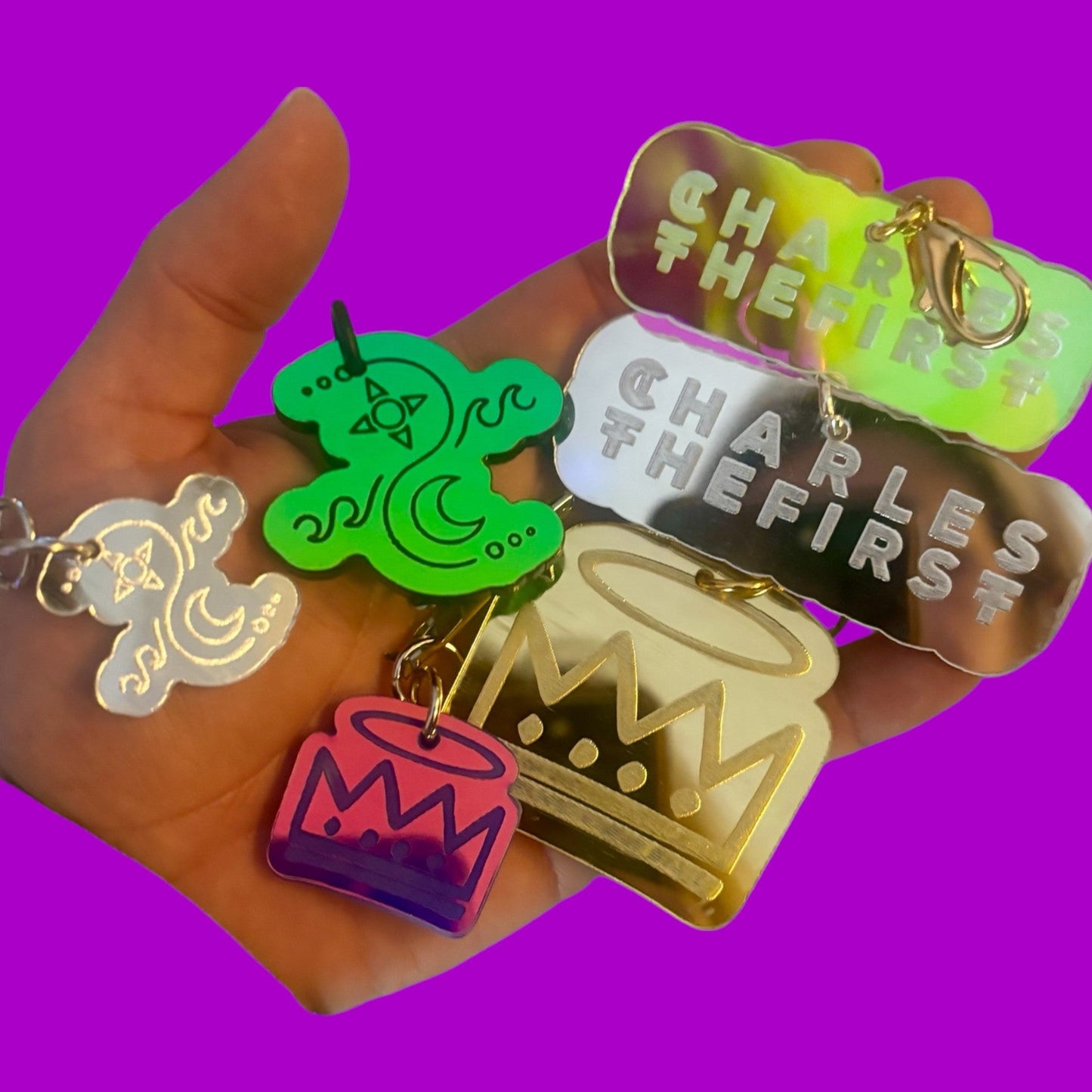 Customizable Charles the First inspired acrylic charms