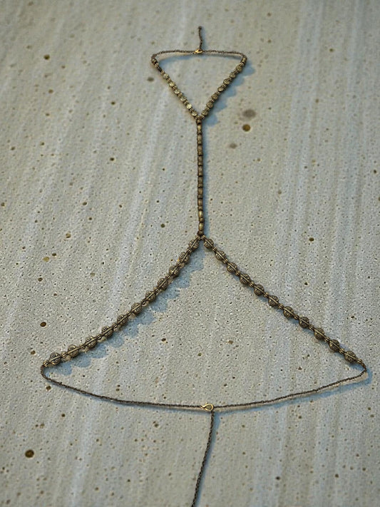 Bronze aztec beaded body chain