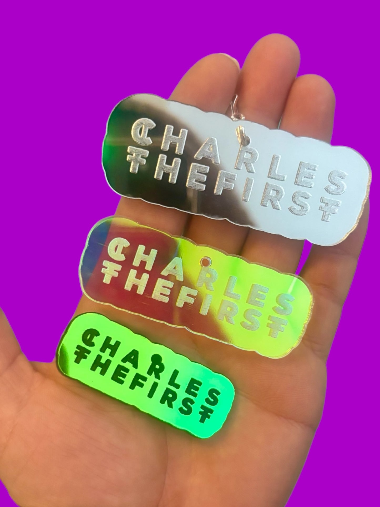 Customizable Charles the First inspired acrylic charms