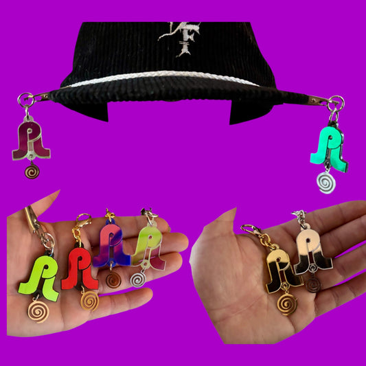 Pretty lights inspired acrylic swirl hat charms