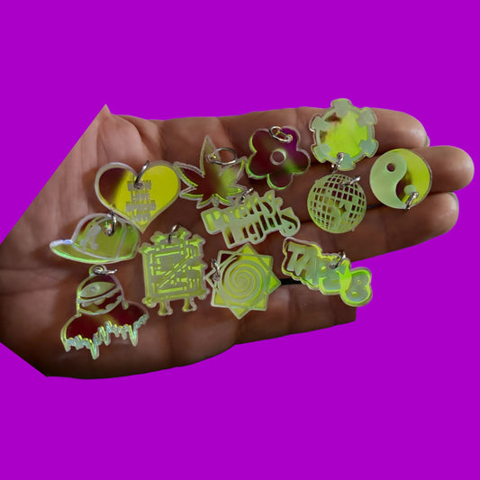 custom iridescent mini acrylic festival kandi charms!