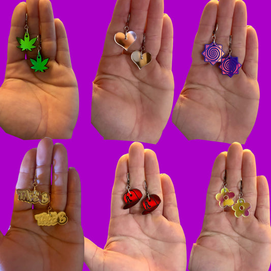 custom mini acrylic earrings