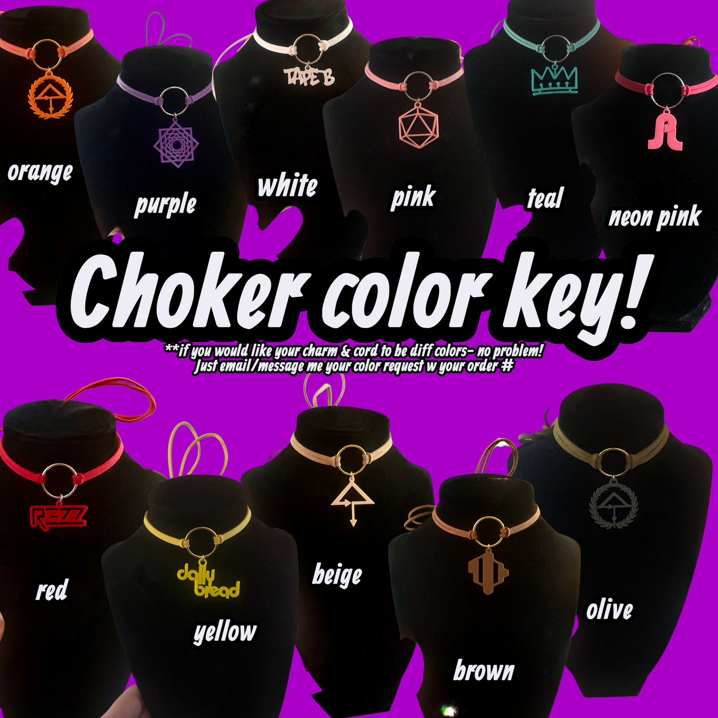 Custom suede cord tie back o ring chokers