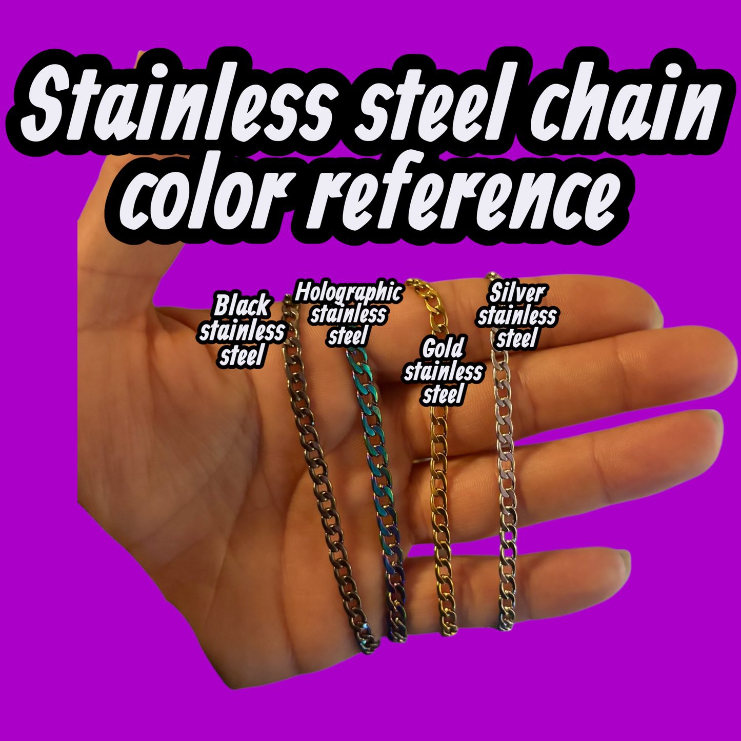 Custom black and white acrylic charm stainless steel body chains