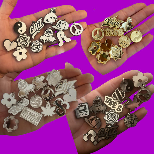 custom mini acrylic festival kandi charms