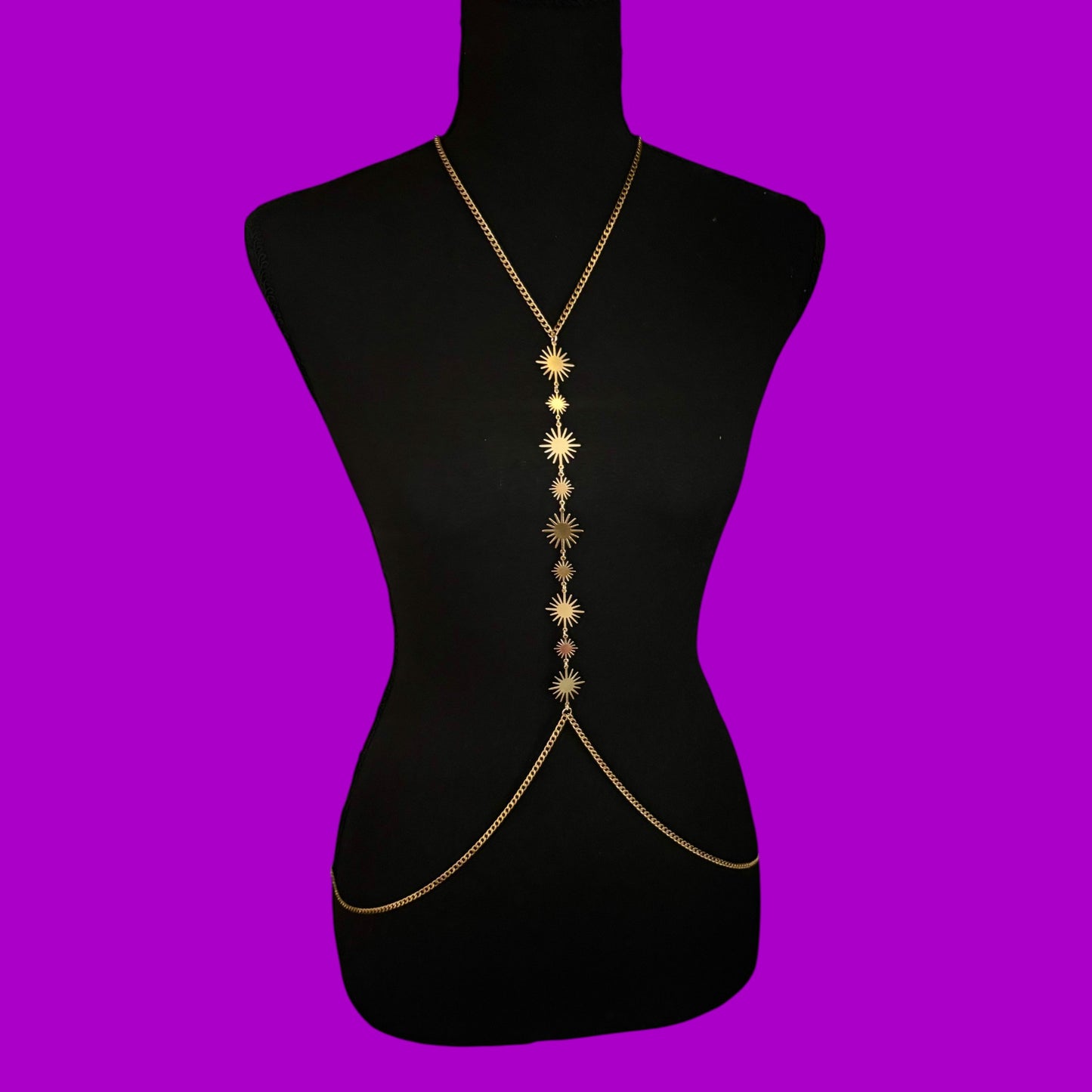 Sparkle stainless steel body chain