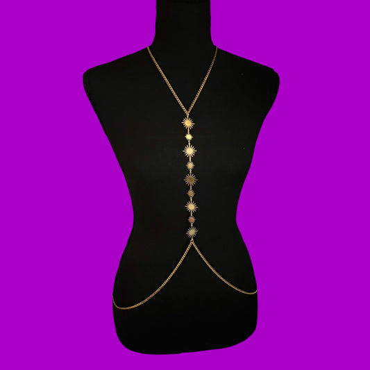 Sparkle stainless steel body chain