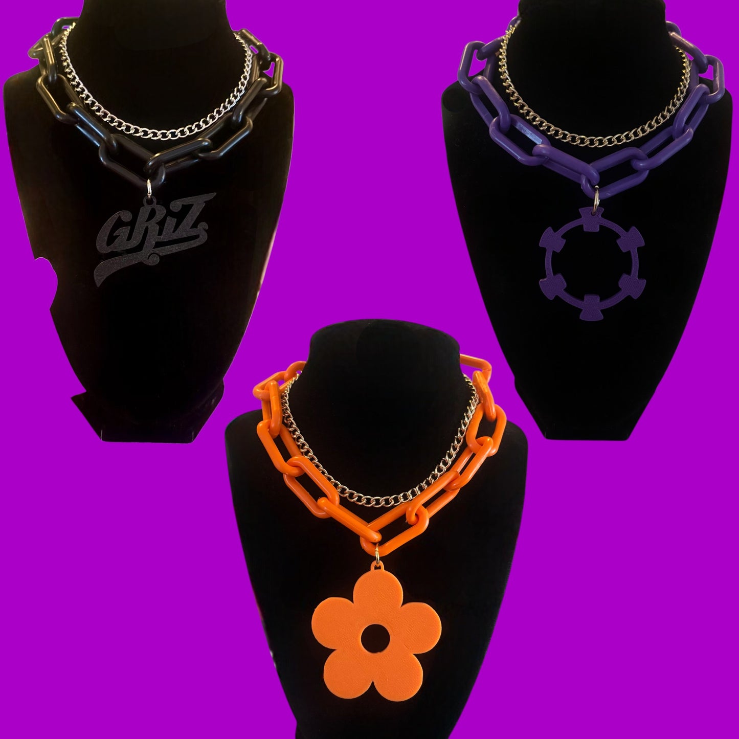 Custom 3D printed oversized chain choker