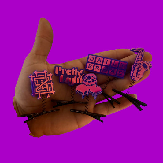 Custom violet holographic festival sprouts