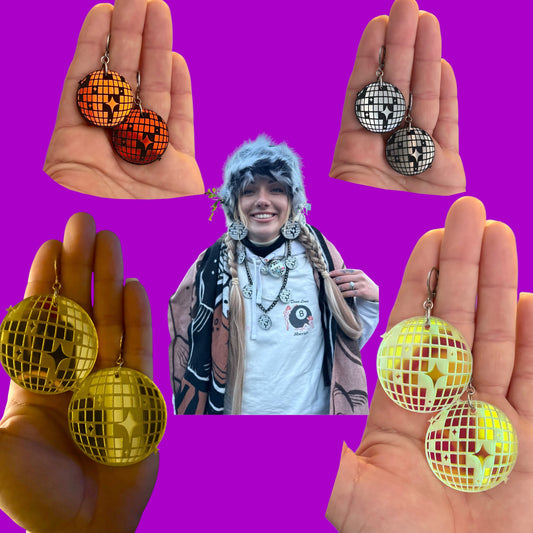 Customizable Disco Ball Acrylic Earrings