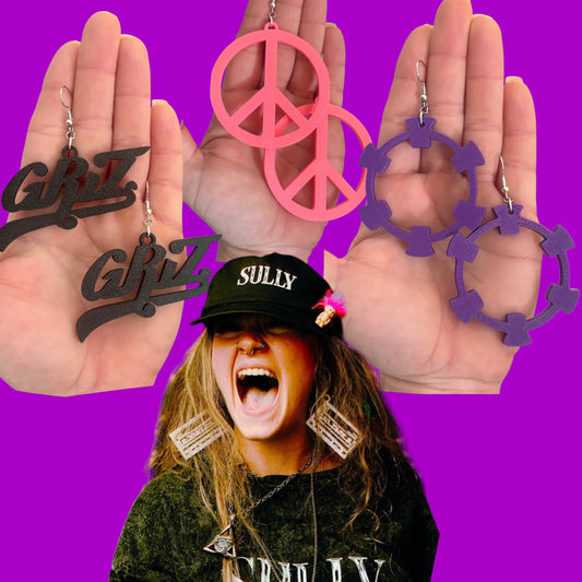 3d printed large custom earrings