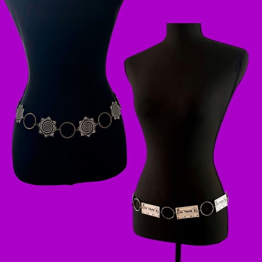 Custom Black and White ring belt