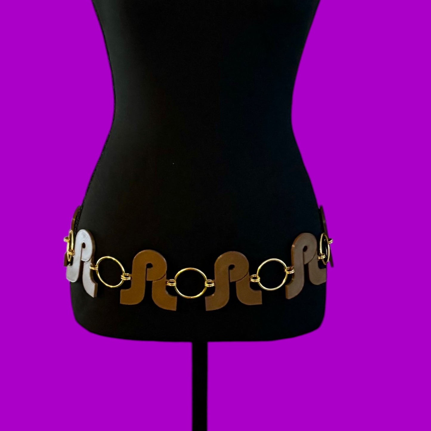 Brown and gold PL 3d printed ring belt