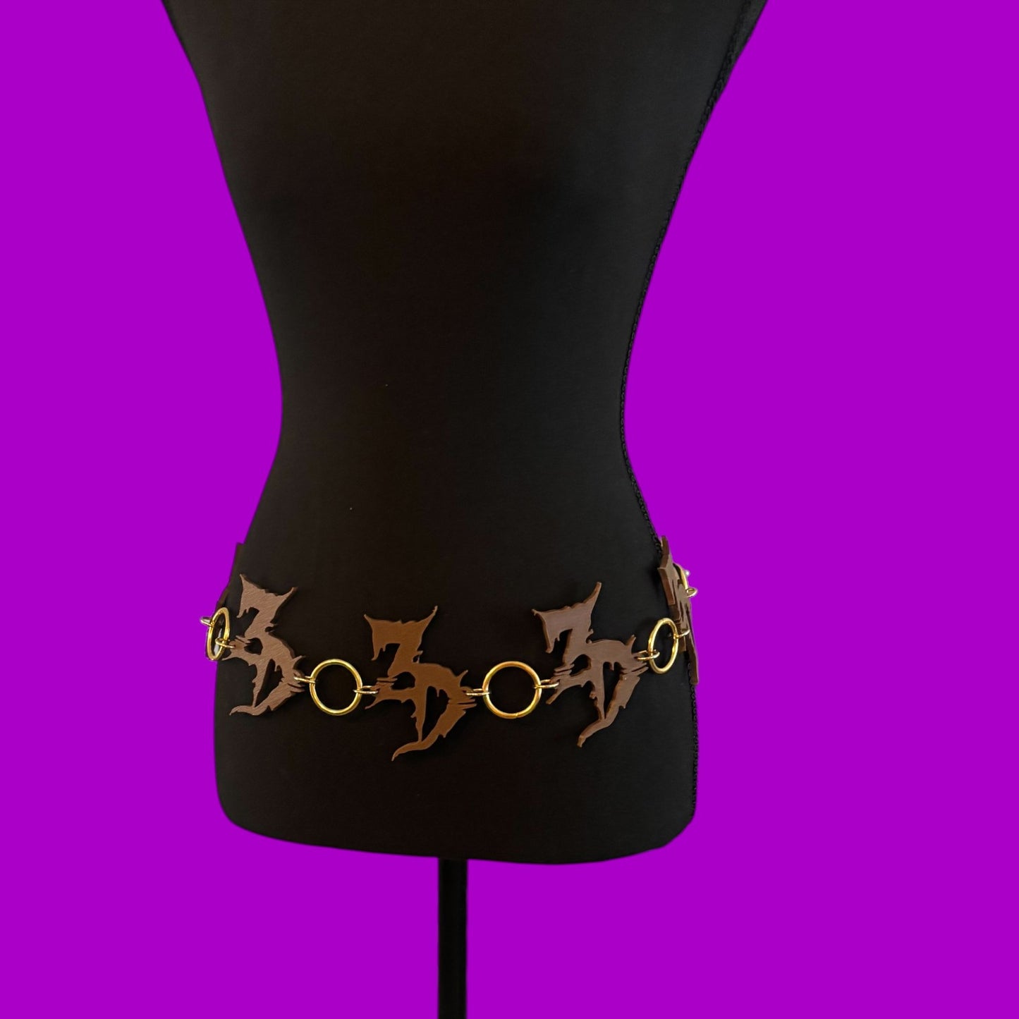Brown and gold ZD 3D printed ring belt