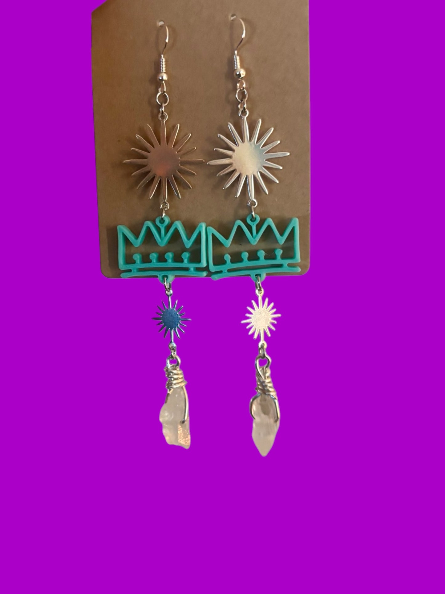 Custom 3d print sparkle crystal earrings