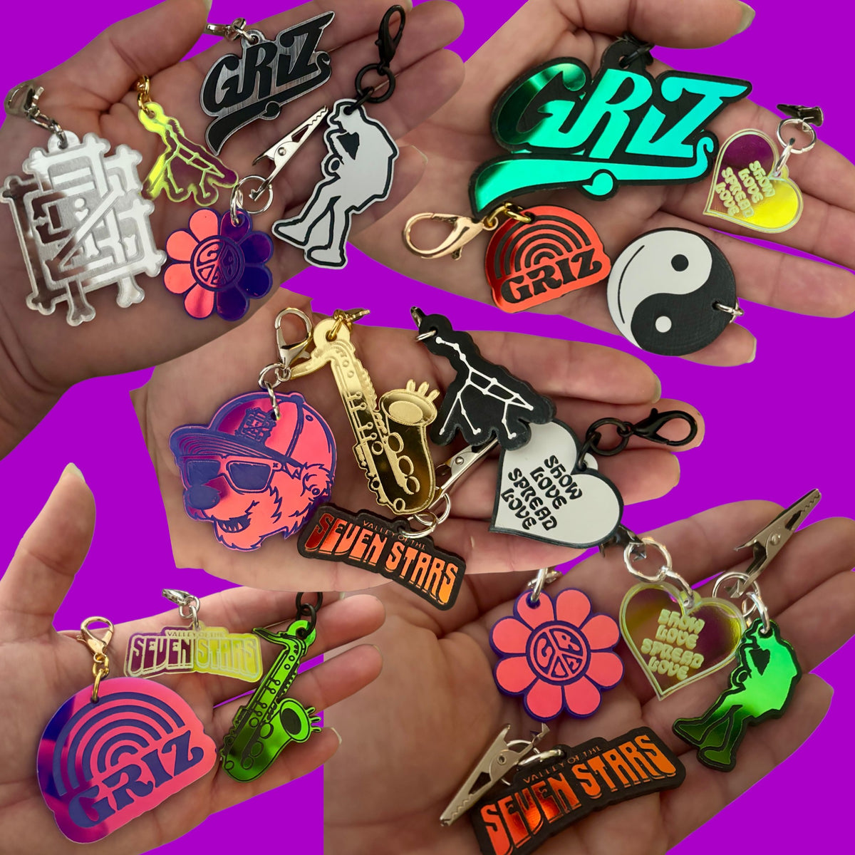 Customizable Griz inspired charms