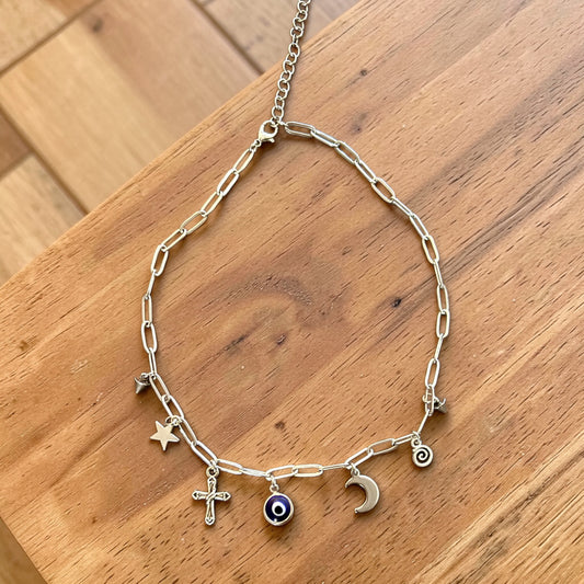 Stainless steel charm choker