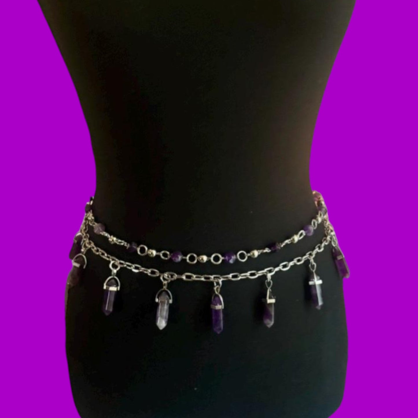 Stainless steel crystal waist stack