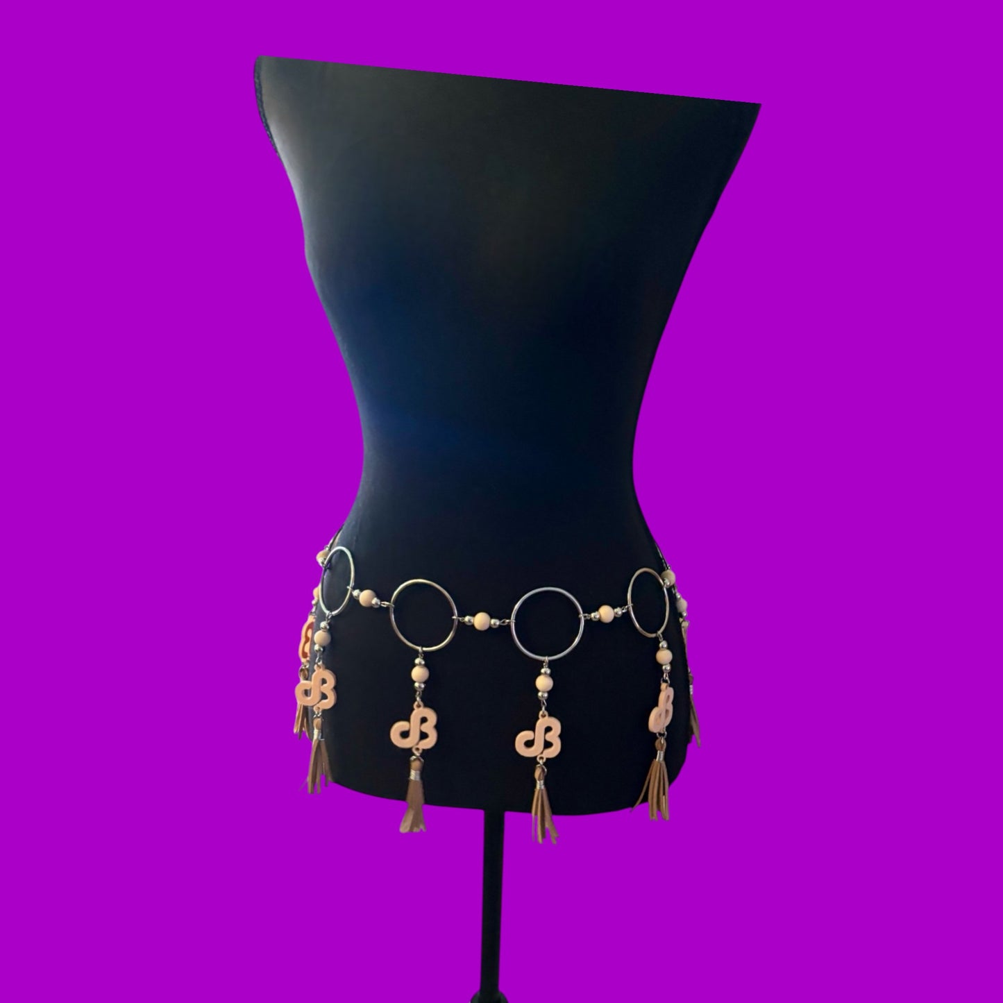 Customizable beaded tassel belts