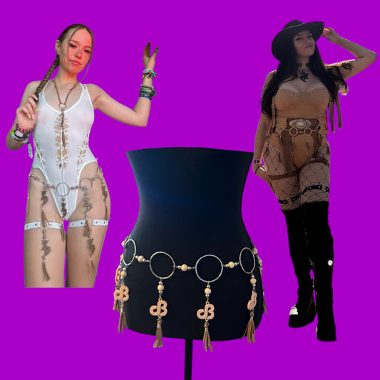 Customizable beaded tassel belts