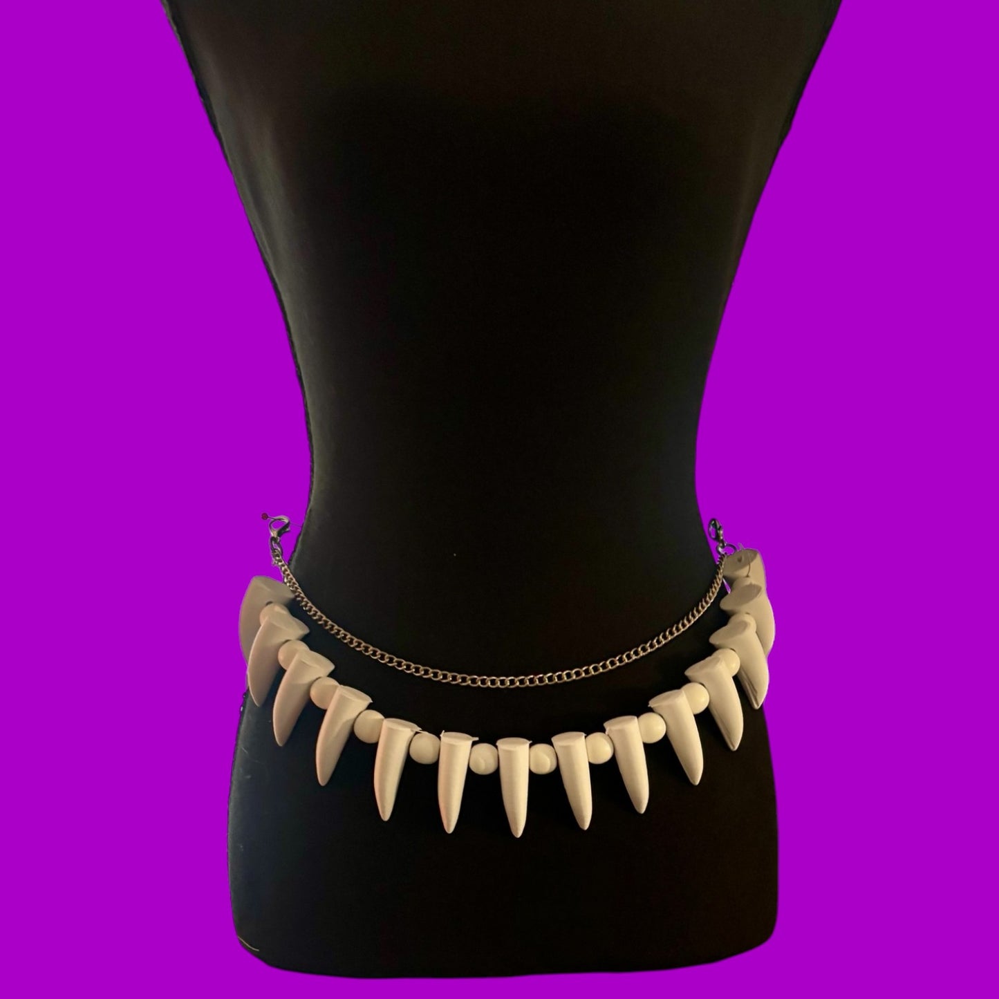 Dino tooth fossil Clip on Chain