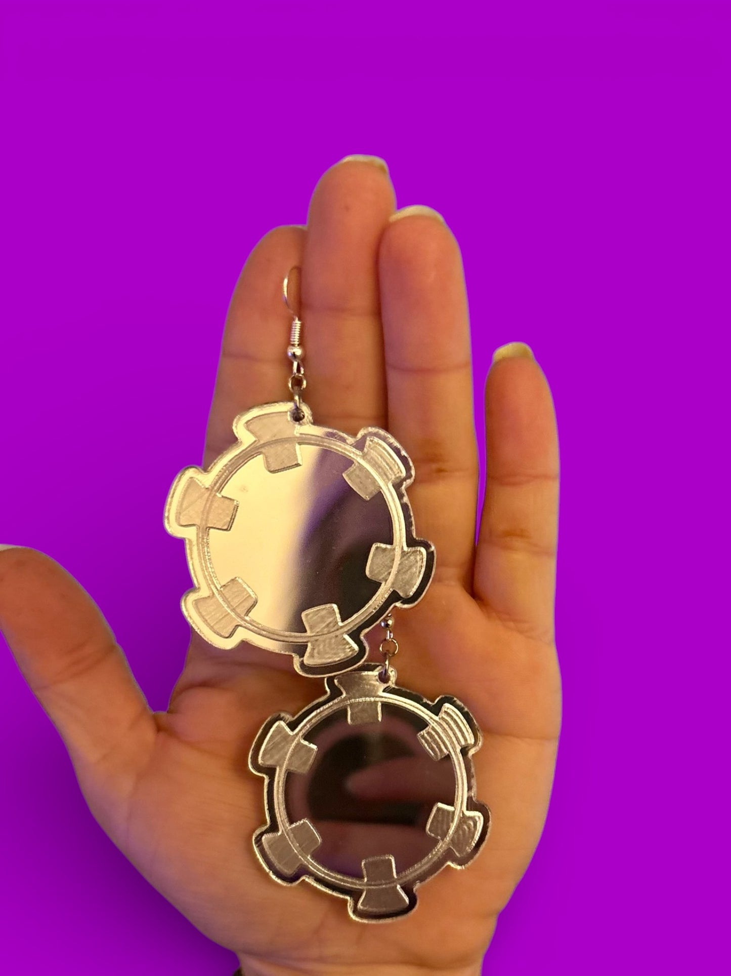 TAPE B inspired cassette wheel acrylic earrings