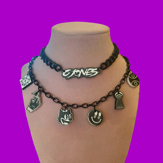 G Jones inspired charm necklace stack