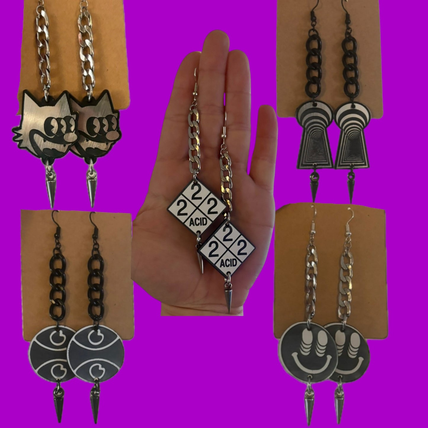 G Jones inspired chain link earrings