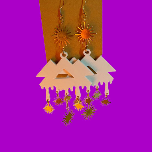 Sparkle 3d print statement earrings