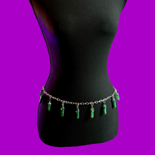 Stainless steel crystal waist chain